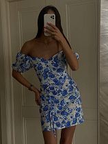 Платье Girl 409-1 white-blue - делук