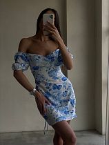 Платье Girl 409 white-blue - делук