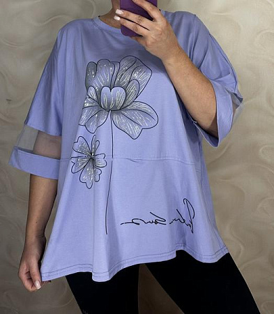 Футболка Levisha 26035 lilac - делук