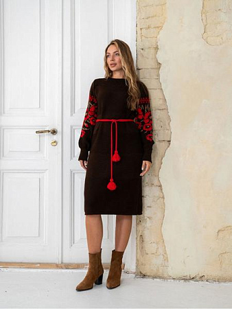 Платье Liza Brend 1107 brown-red - делук