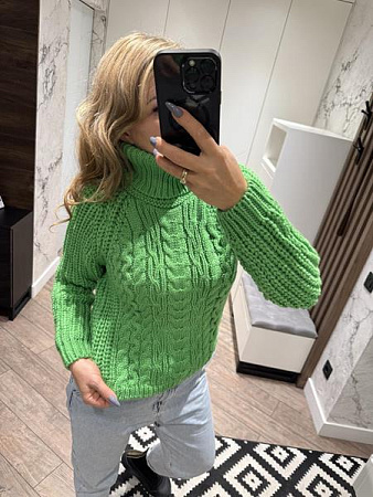 Свитер Lora LR733 green - делук