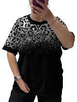 Футболка Elena&Vika 25010 black-grey - делук