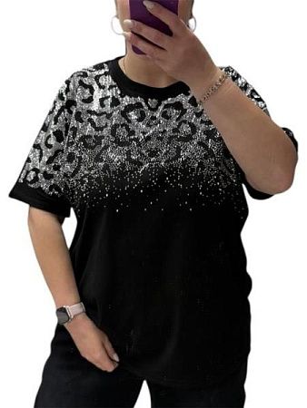 Футболка Elena&Vika 25010 black-grey - делук