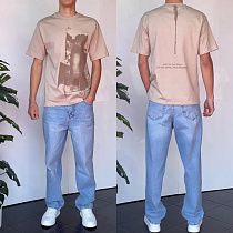 Футболка Three Black 2184 beige - делук