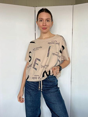Футболка Fsn 6537 beige - делук