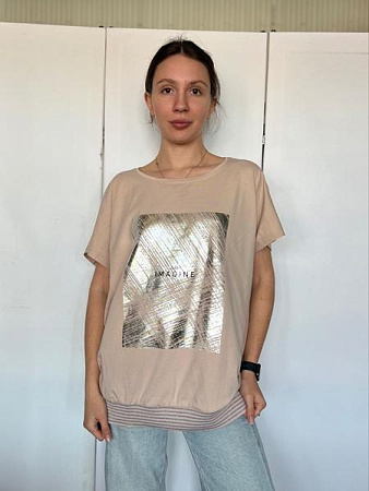 Футболка Fsn 2731 beige - делук