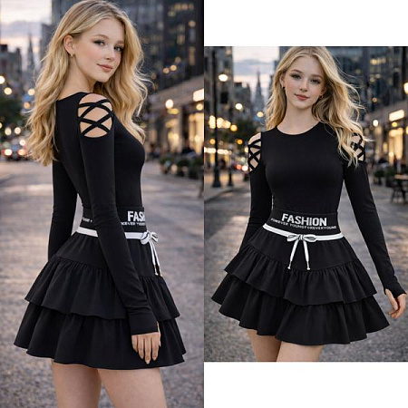 Юбка Karolina KR479 black - делук