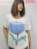 Футболка Lida 2426 white-l.blue - делук