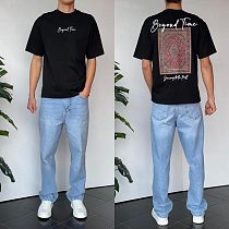 Футболка Three Black 2133 black - делук