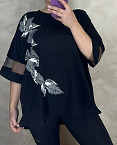 Футболка Levisha 26036 black - делук