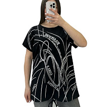 Футболка Elena&Vika 25315 black - делук