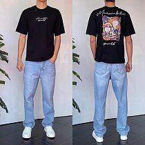 Футболка Three Black 2177 black - делук