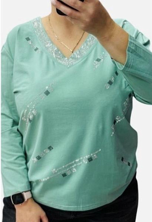 Свитер Elena&Vika 27096 green - делук