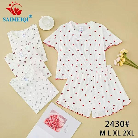 Пижама Estima 2430 white-red - делук