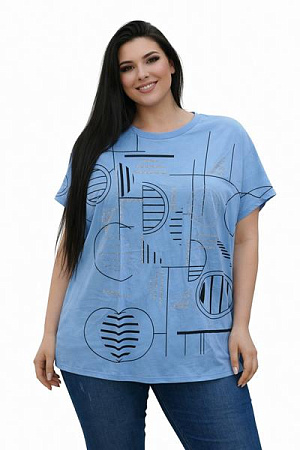 Футболка Elena&Vika 26008 l.blue - делук