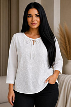 Блузка Elena&Vika 26028 white - делук