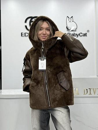 Дубленка Yafeier 25106 brown - делук