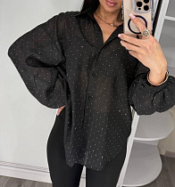 Рубашка Lora LR1270 black - делук