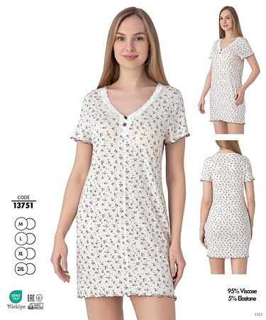 Ночнушка Cotpark 13751 white - делук