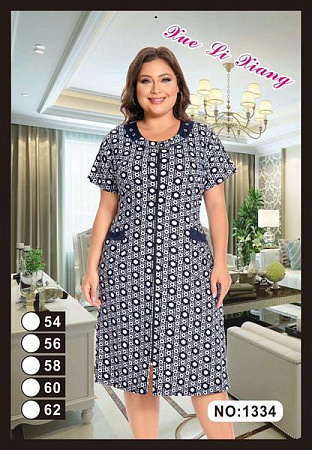 Халат Anion 1334 white-navy - делук