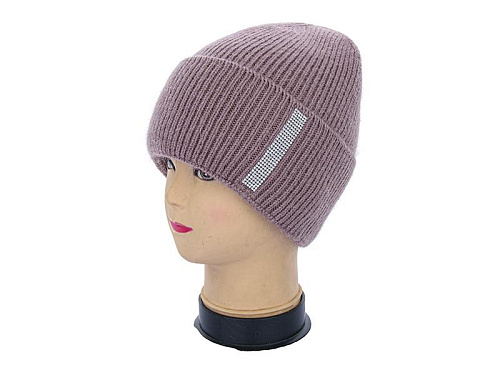 Шапка Angelica Ангора на флісі 2119-4 d.beige - делук