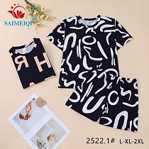 Ночнушка Saimeiqi 2522-1 black-white - делук