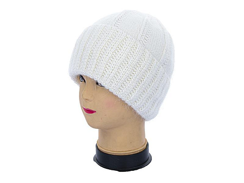Шапка Angelica Ангора на флісі 2006-10 white - делук