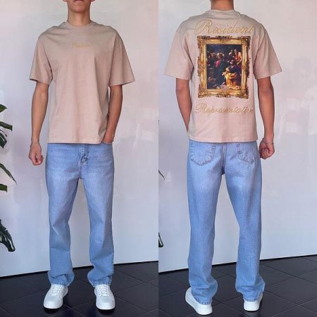 Футболка Three Black 2174 beige - делук