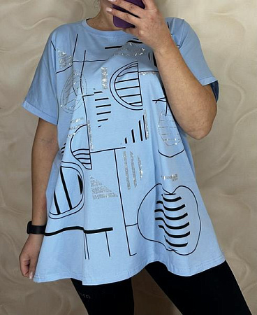 Футболка Levisha 26008 l.blue - делук