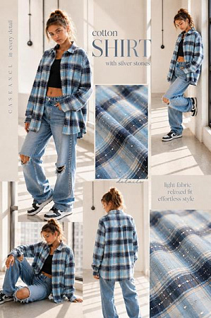 Рубашка Karolina KR852 l.blue - делук