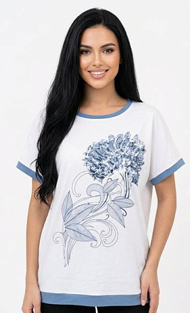 Футболка Levisha 25022 white-l.blue - делук