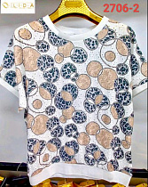 Футболка Lida 2706-2 white-beige - делук