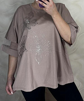 Футболка Levisha 26034 brown - делук