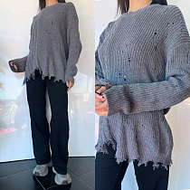 Свитер Three Black TB110 grey - делук