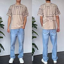 Футболка Three Black 2126 beige - делук