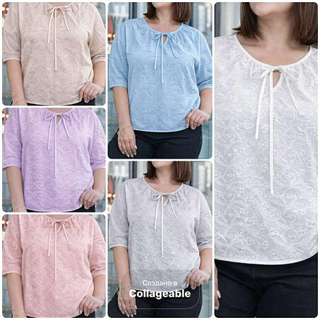 Блузка Elena&Vika 26029 white - делук