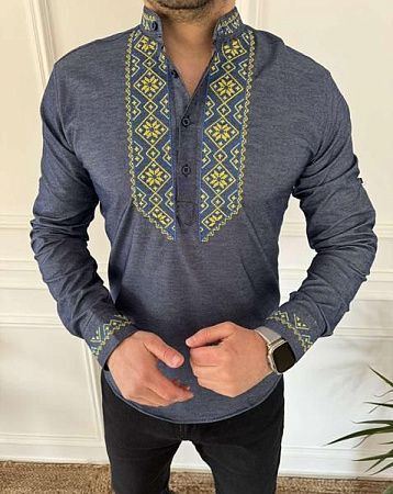 Вышиванка Nik 55955 blue - делук