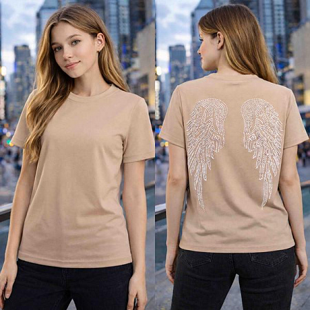 Футболка Karolina KR493 beige - делук
