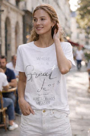 Футболка Elena&Vika 25033 white - делук