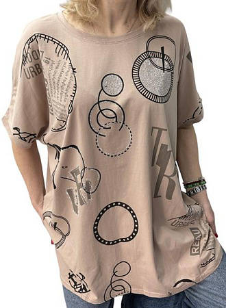 Футболка Elena&Vika 26014 beige - делук