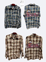 Рубашка Base 523+ beige-brown - делук