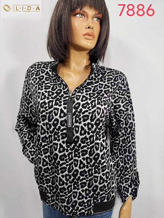 Свитер Lida 7886 l.grey-black - делук