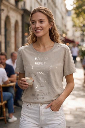 Футболка Elena&Vika 25033 d.beige - делук