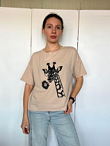 Футболка Fsn 7189 beige - делук