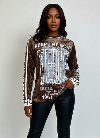 Свитер Lora LR990 brown - делук