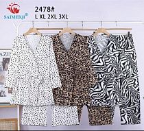 Ночнушка Saimeiqi 2478 white-black - делук