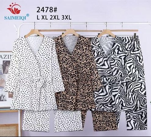 Ночнушка Saimeiqi 2478 white-black - делук