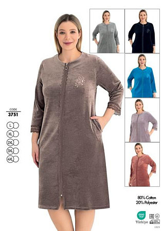 Халат Cotpark 3751 l.grey - делук