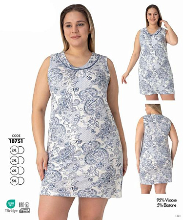 Ночнушка Cotpark 10751 l.blue - делук