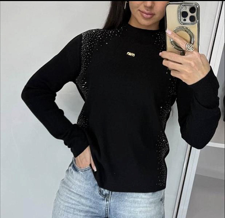 Свитер Lora LR1101 black - делук